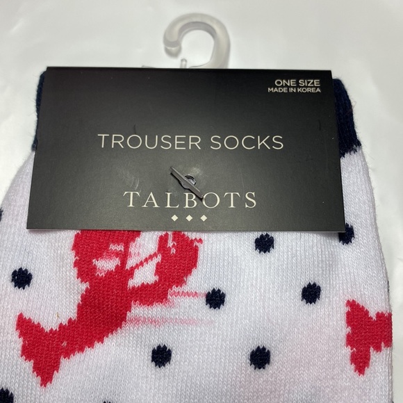 🦞TALBOTS One-Size Trouser Socks,🦞Lobster Design, NWT - Picture 3 of 7